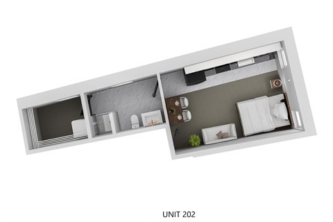 Floor plan for studio, 1 bath, 370 sqft